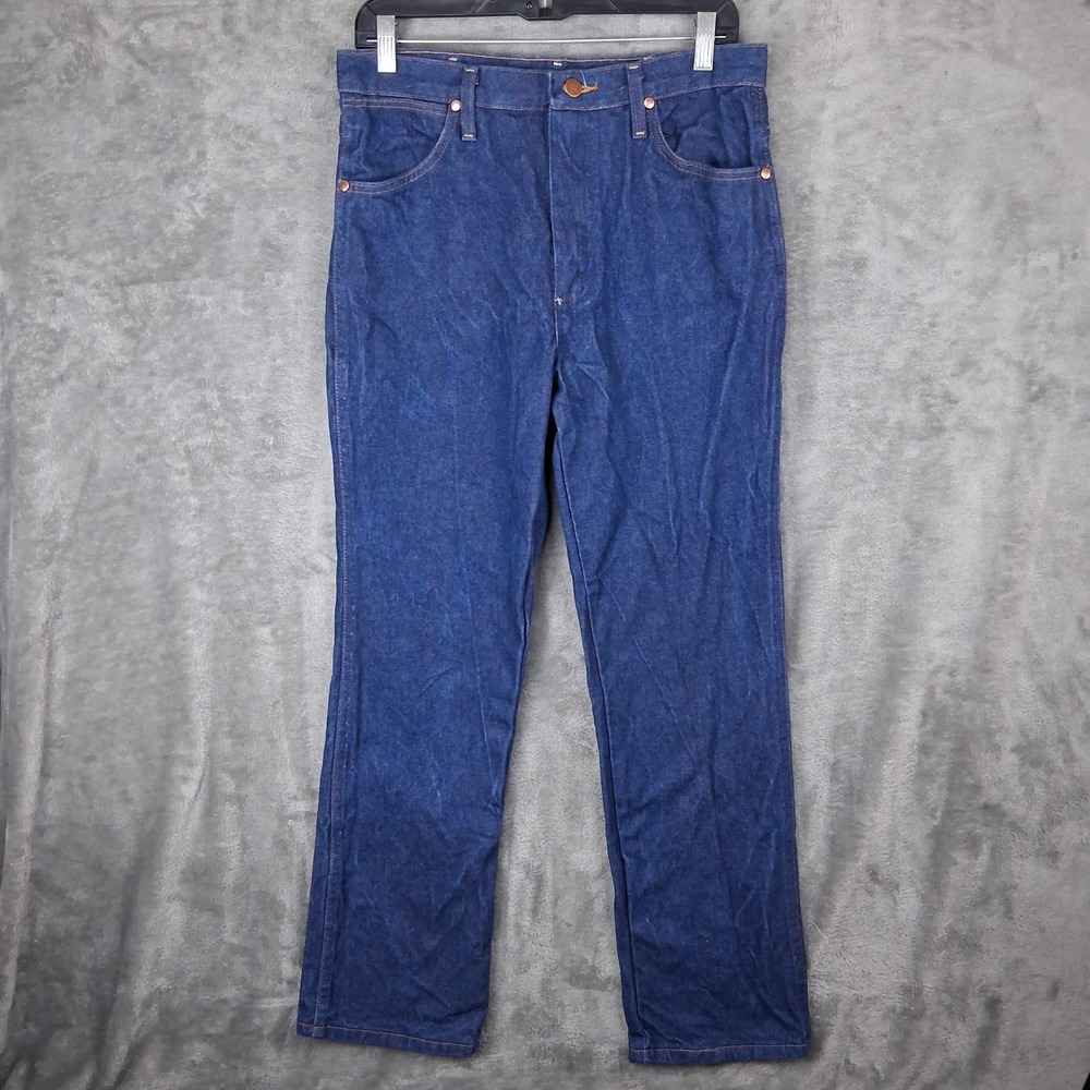 Wrangler 936DEN Cowboy Cut Slim Fit Jeans Mens 32x30 Dark Wash Indigo Denim